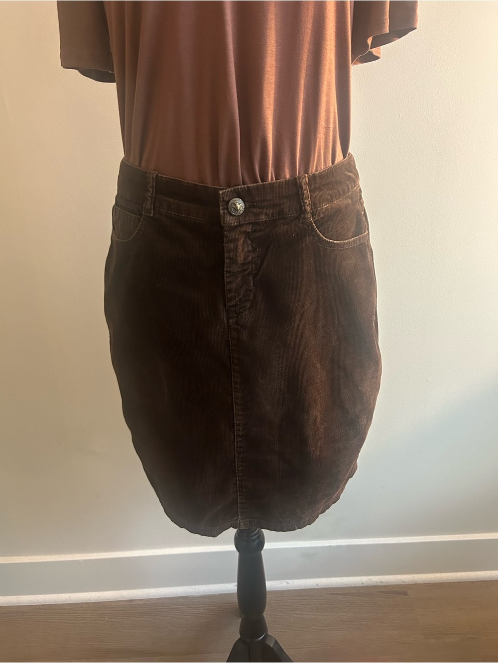 Cidra Chocolate Brown Corduroy Skirt - Picture 5 of 11